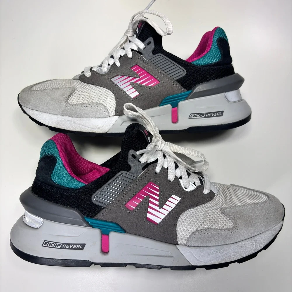 New Balance 997s Abzorb Gray‎ Pink Teal South Beach Running Shoes Sneakers 8 - Picture 6 of 12